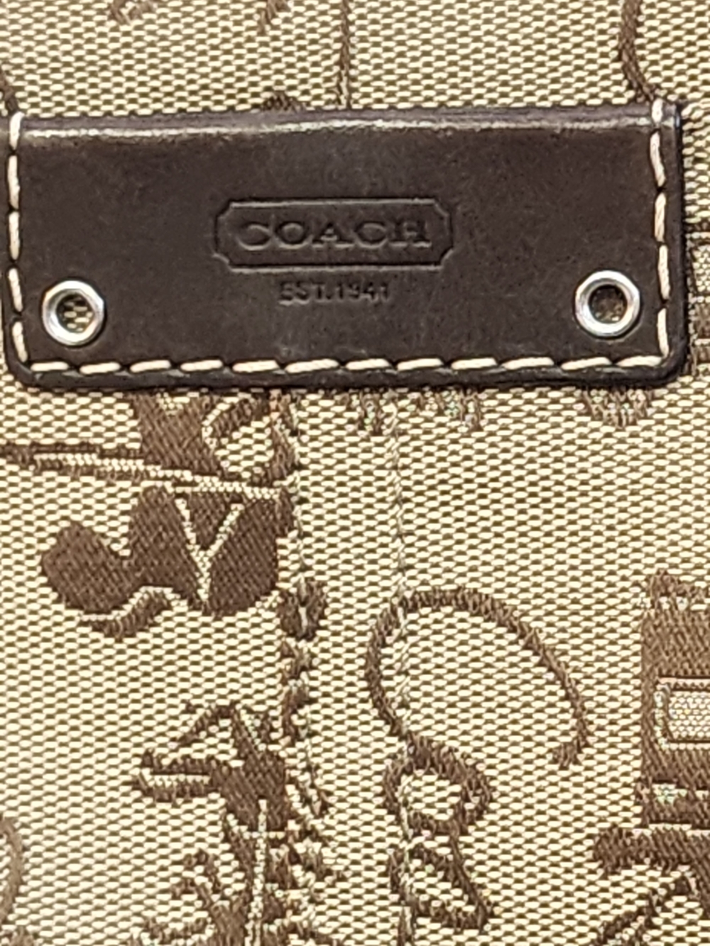 Coach Beige Signature Canvas Crossbody Bag-9×6.5 - Picture 4 of 7